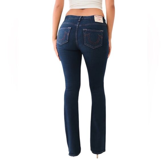 True Religion Becca Mid Rise Bootcut Jeans Crystal Embellished Size 27 - Picture 4 of 9